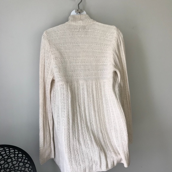 Lucky Brand cream Cardigan knit boho sweater sz M - Picture 3 of 7